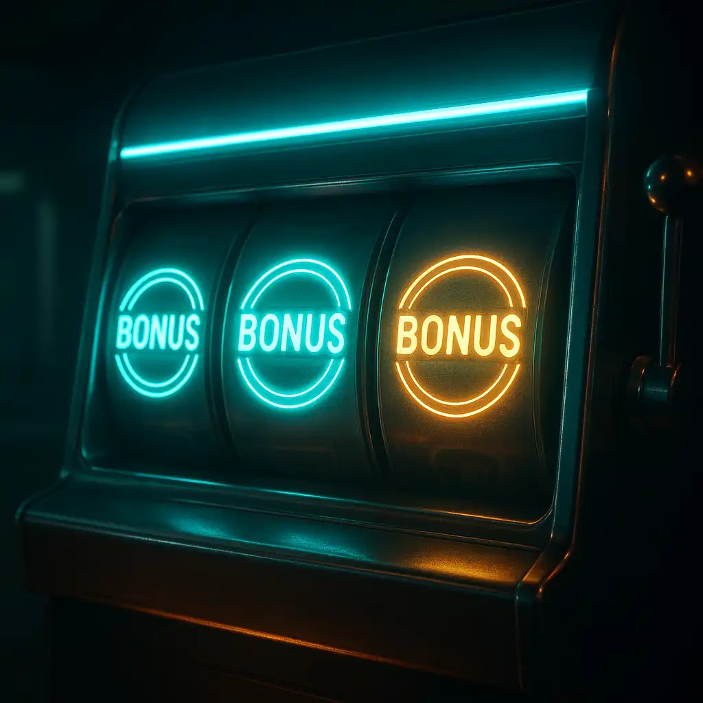 Slot reels spinning with bonus symbols